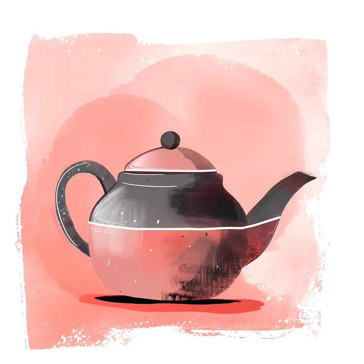 Teapot with Black Lid and Handle