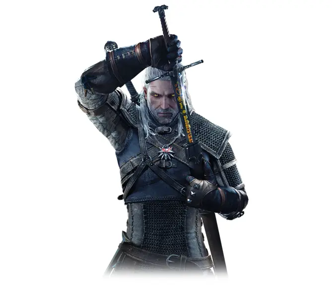White-haired Warrior with Sword