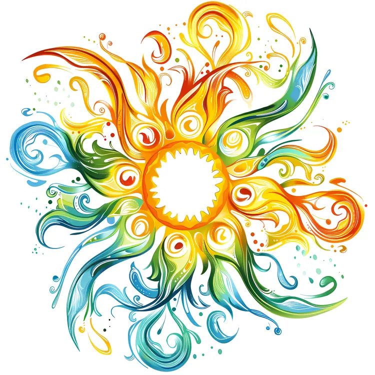 Colorful Abstract Sun Design