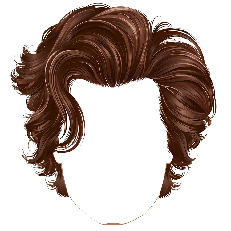 Brown Curly Hair Illustration