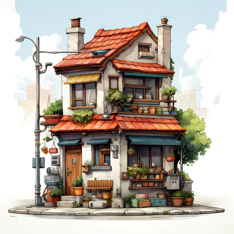Small cute doodle house