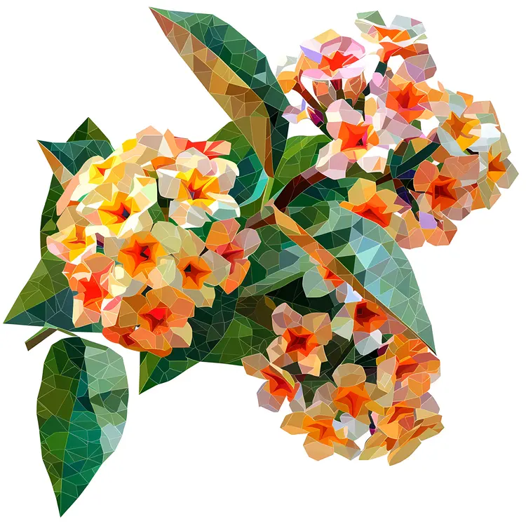 Polygonal Orange and Yellow Flowers in Full Bloom