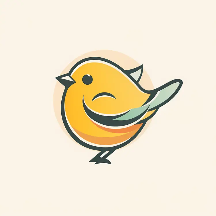 Cute Yellow Cartoon Bird