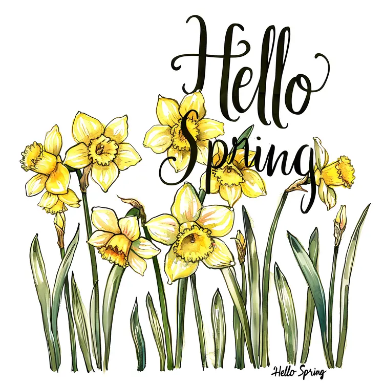 Hello Spring with Daffodils