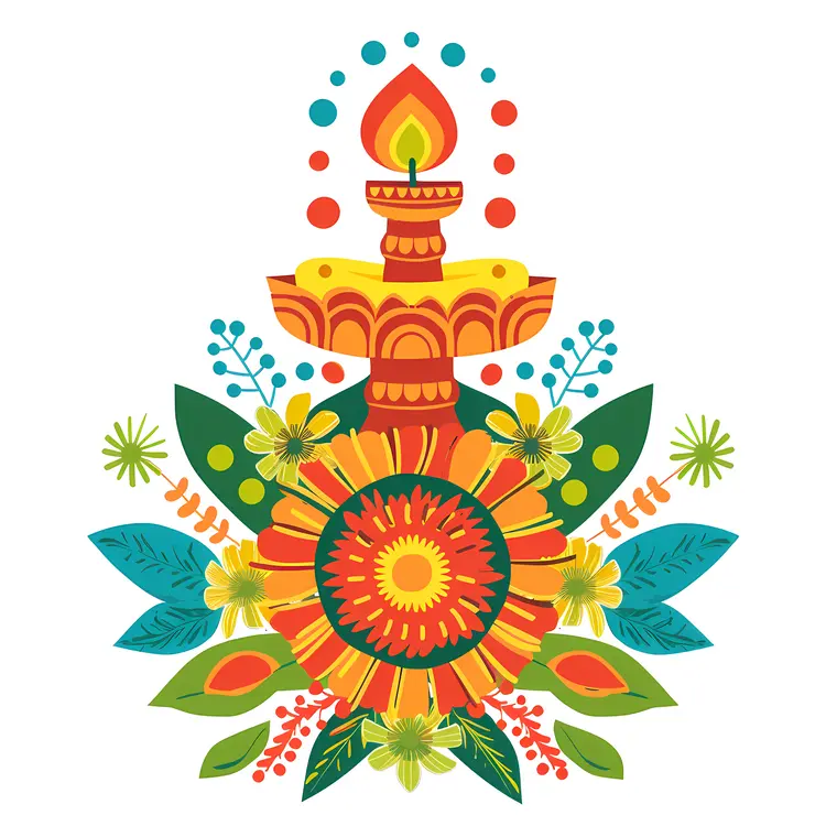 Colorful Mandala with Lamp