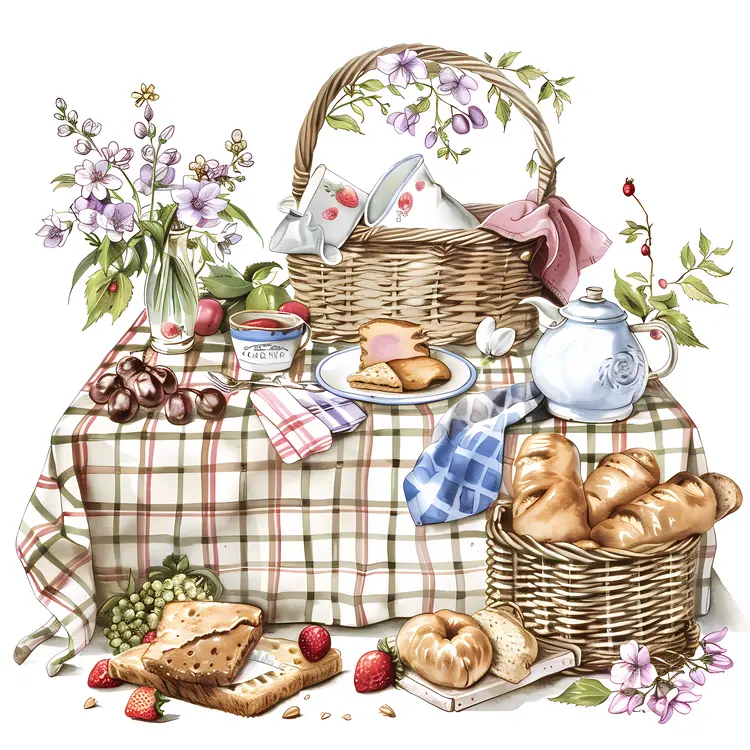 Picnic with Bread and Tea