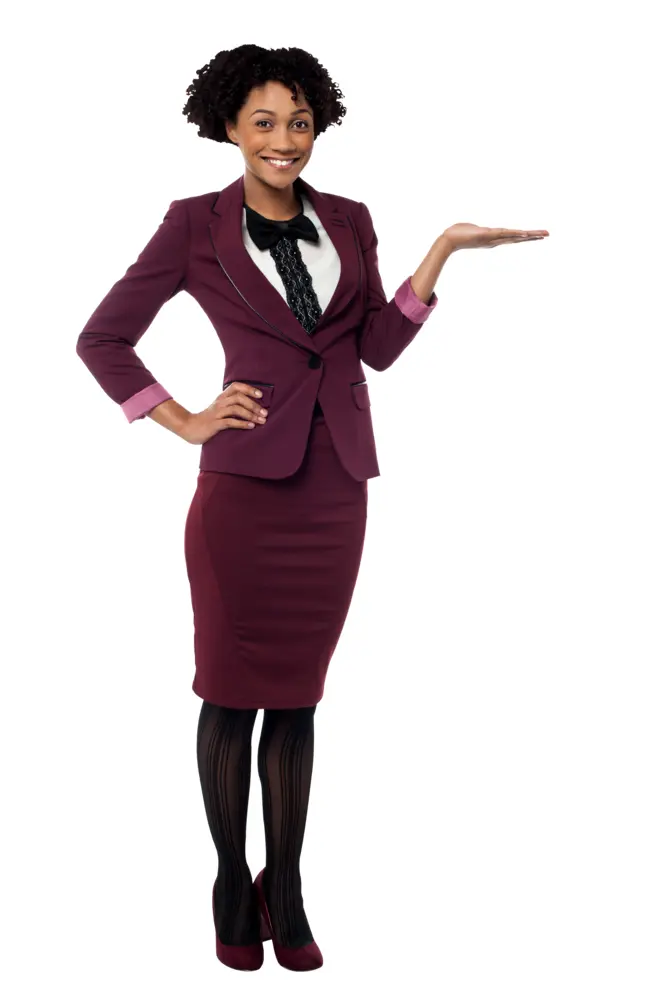 Smiling Businesswoman Presenting