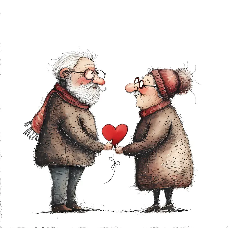 Heartwarming Elderly Couple with Heart