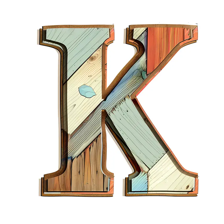 Wooden Letter K