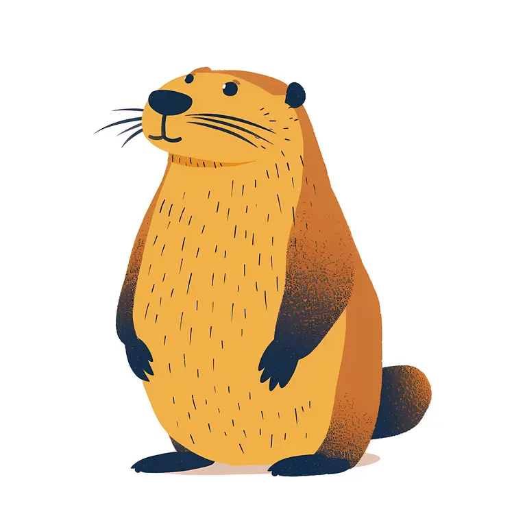 Cute Groundhog Cartoon Illustration
