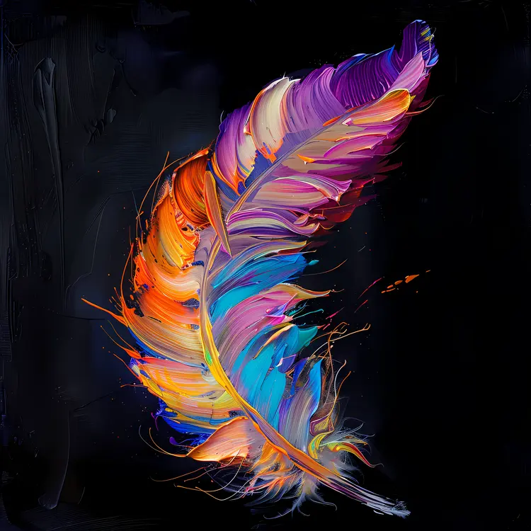 Colorful Abstract Feather Art