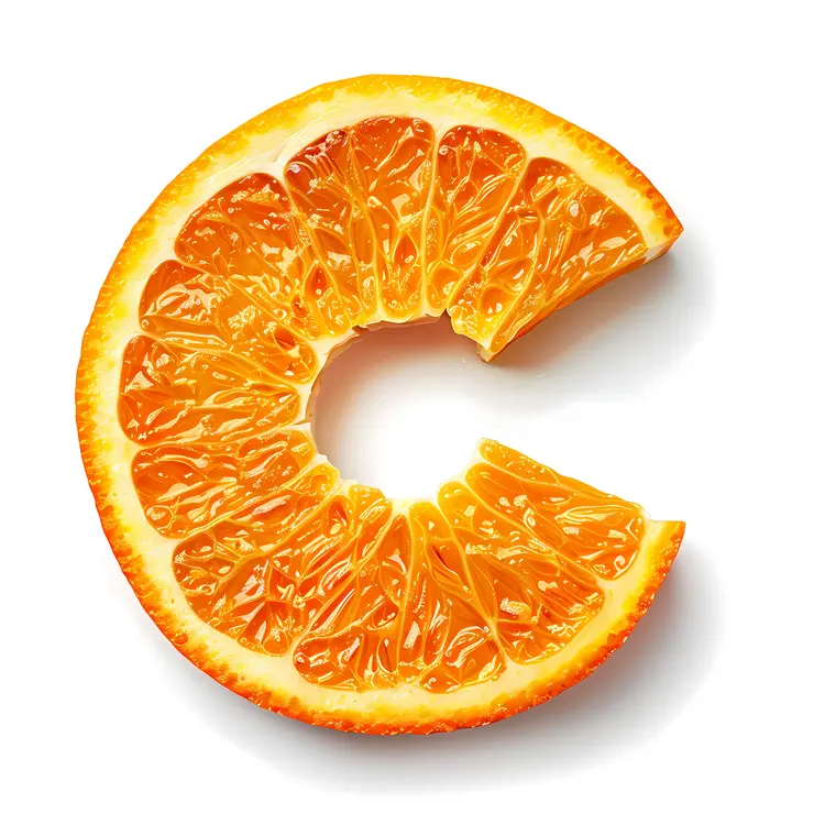 Juicy Orange Slice in C Shape