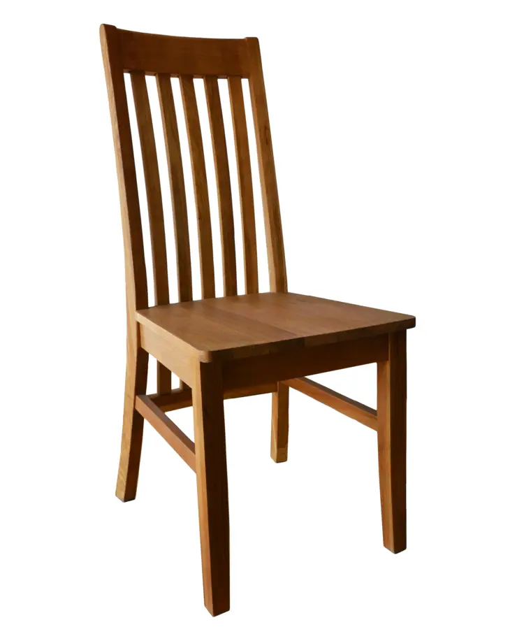 Wooden Dining Chair with Slatted Back