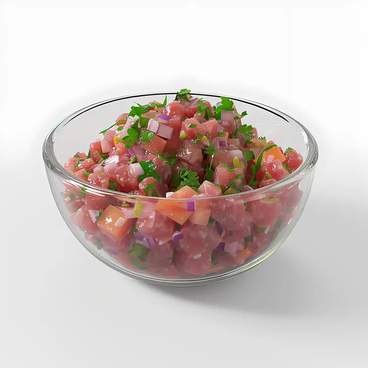 Bowl of Fresh Diced Fish