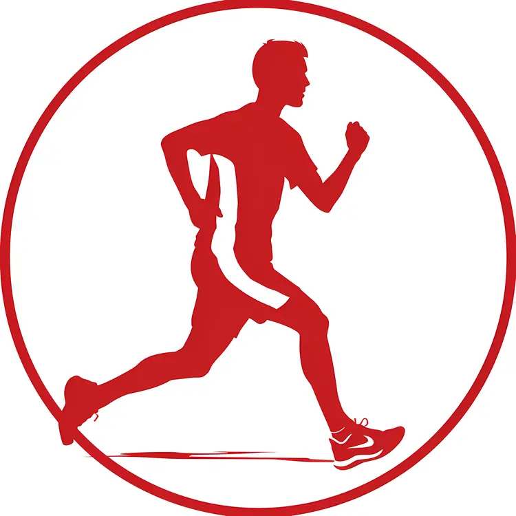 Red Silhouette of a Runner