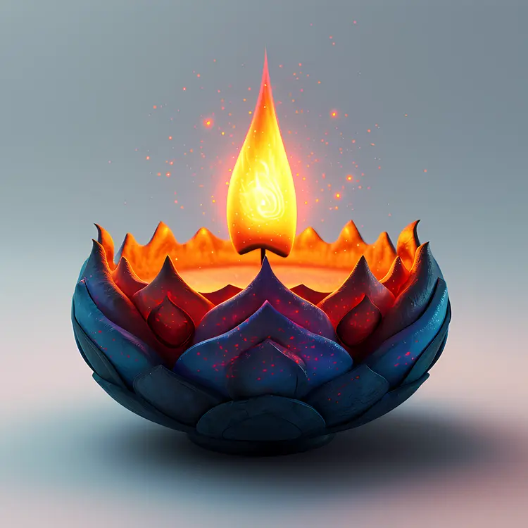 Colorful Decorative Candle with Flame