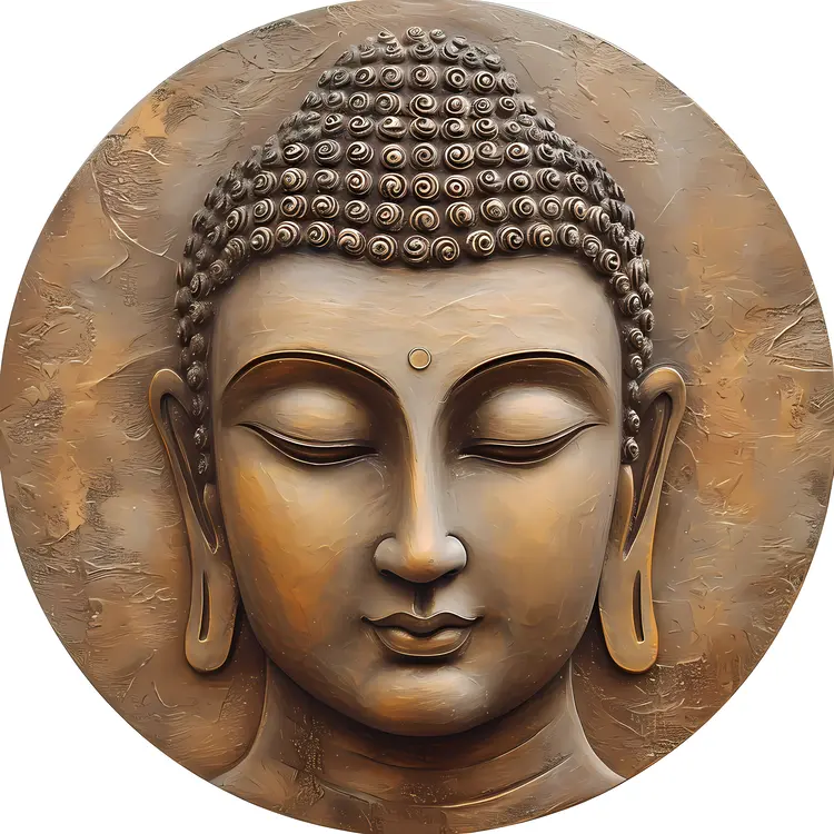 Buddha Face Relief Art