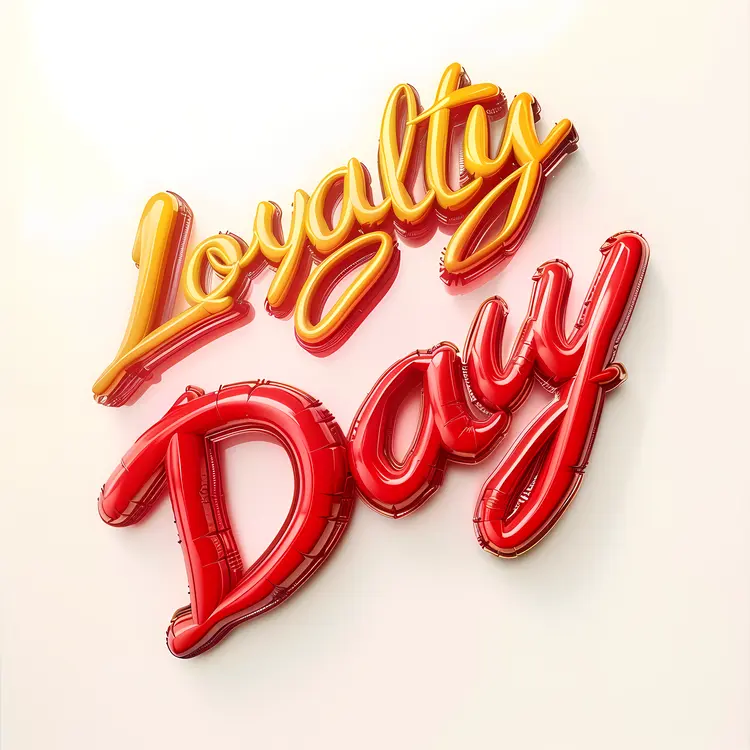 Loyalty Day Text in Red and Yellow