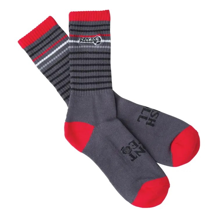 Gray and Red Socks for Casual Wear