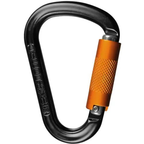 Black Carabiner for Climbing Safety