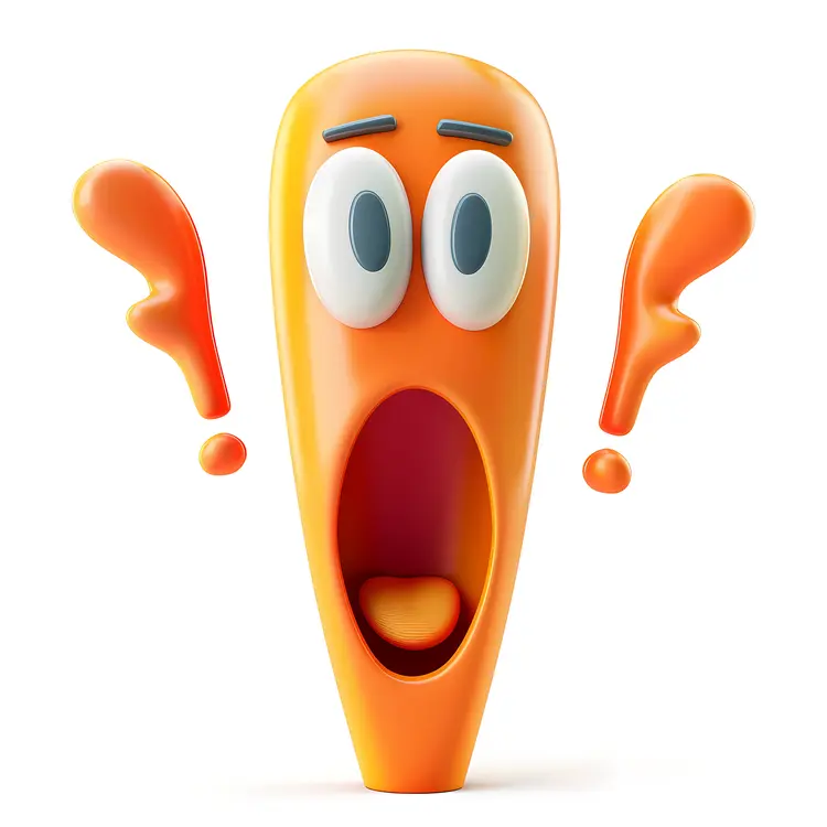 Surprised Orange Cartoon Character