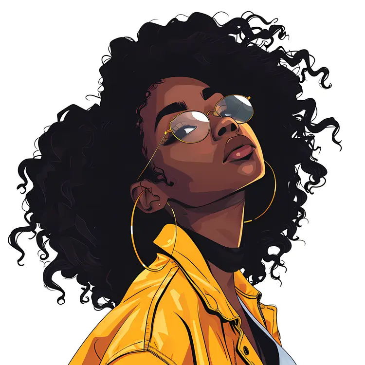 Confident Girl with Sunglasses and Yellow Jacket