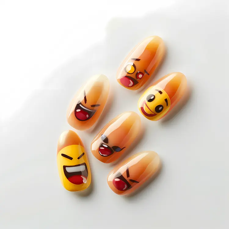 Expressive Emoji Nail Art