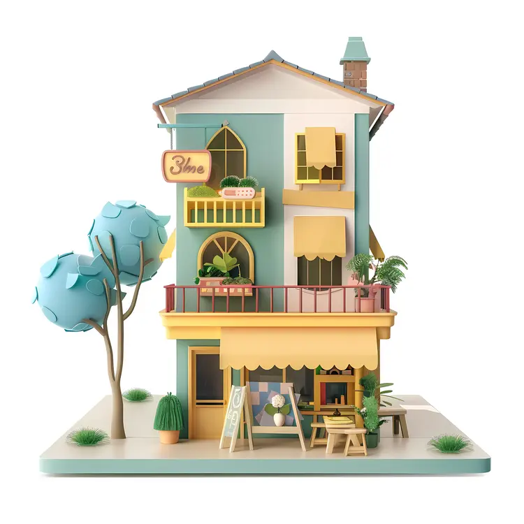 Small cute doodle house