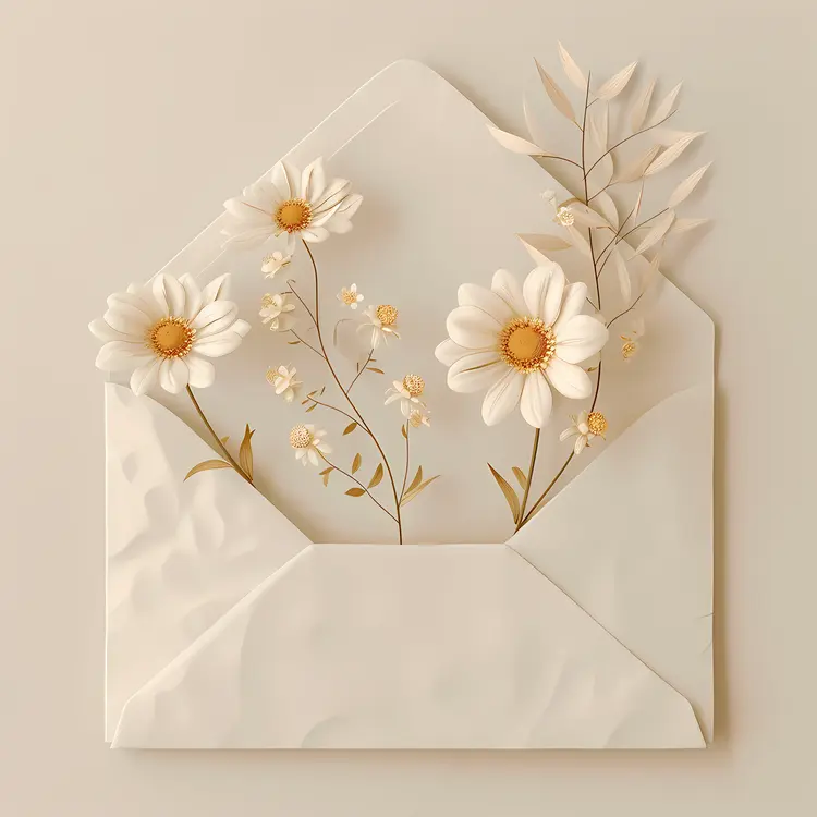 Envelope with Daisies Design 6