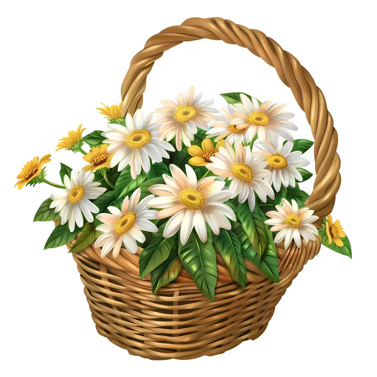 Charming Basket of Daisies