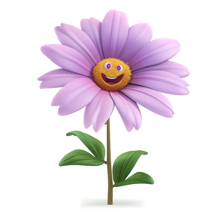 Purple Flower with Yellow Face
