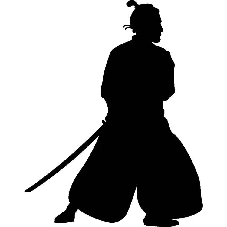 Samurai Silhouette with Sword
