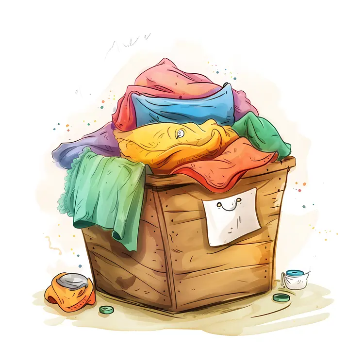 Basket Overflowing with Clothes
