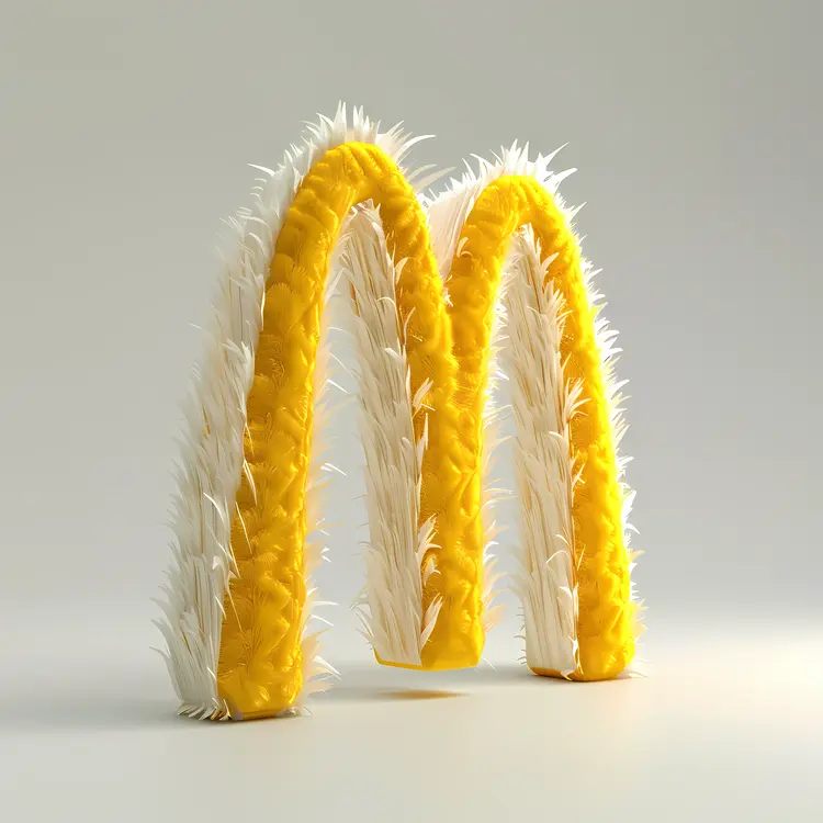 Furry White and Yellow McDonald's Logo