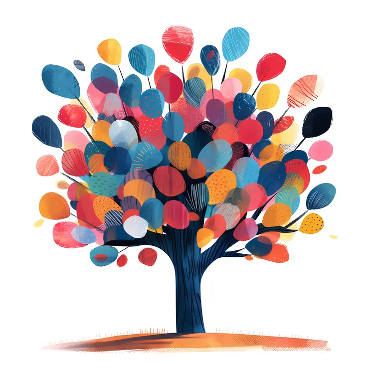 Colorful Tree with Vibrant Leaves