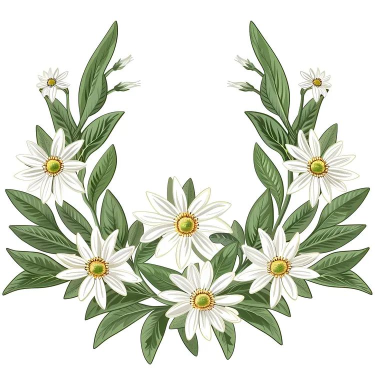 White Flowers in a Wreath