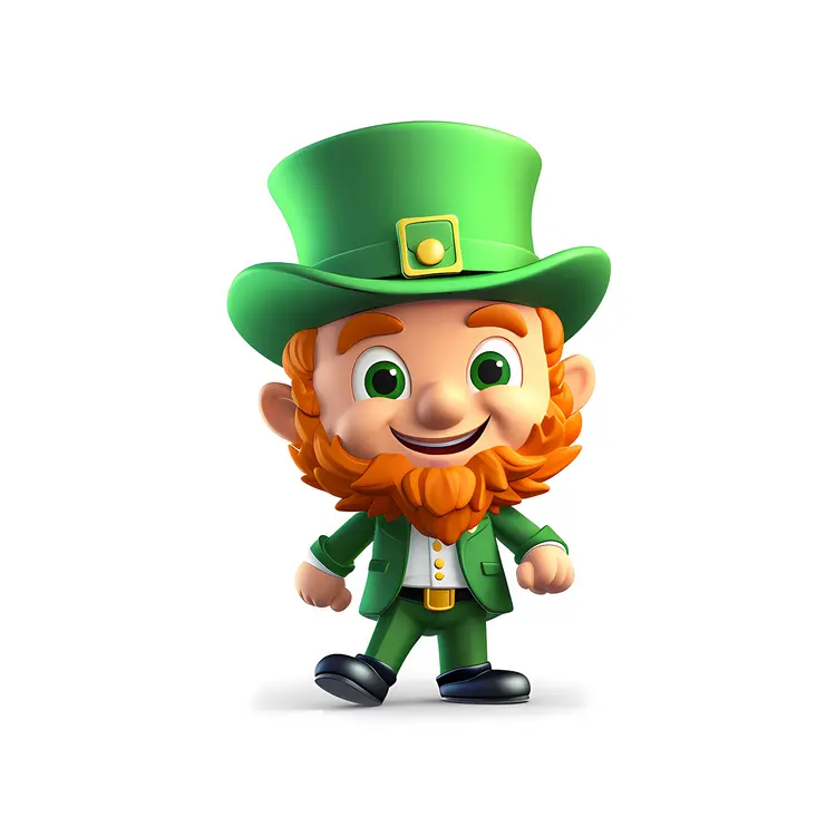 Leprechaun with Green Hat and Beard