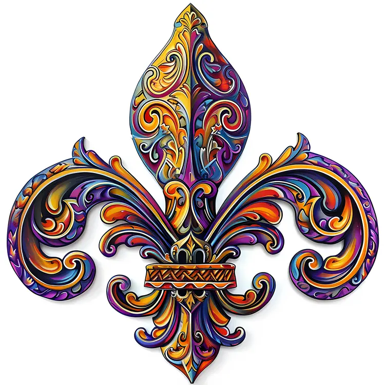 Colorful Ornamental Fleur-de-lis