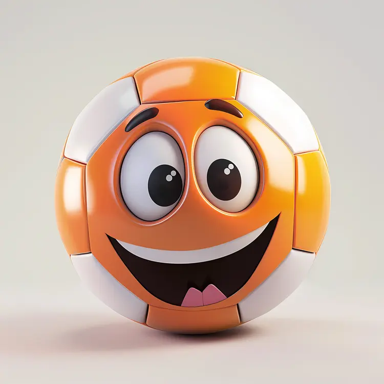 Smiling Cartoon Soccer Ball