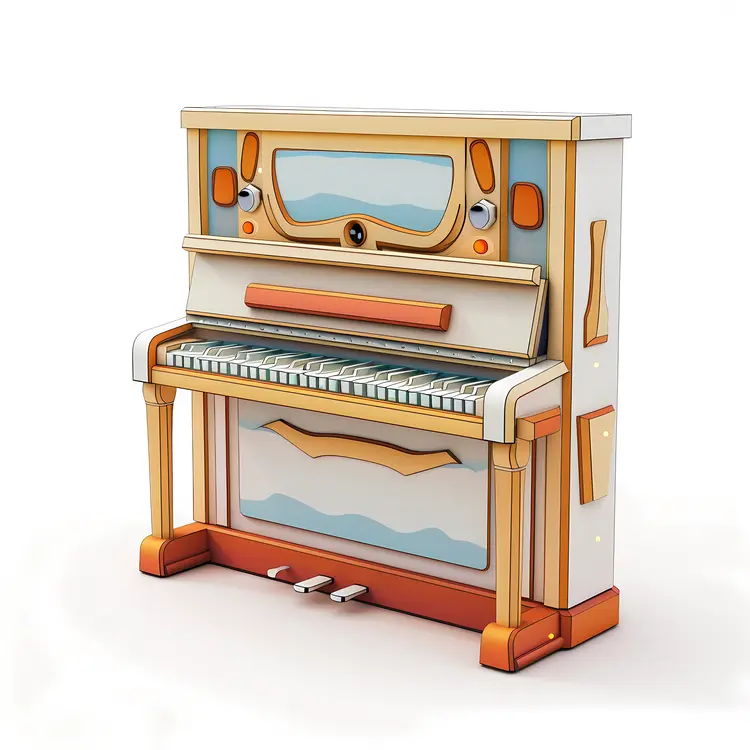 Colorful Cartoon Upright Piano