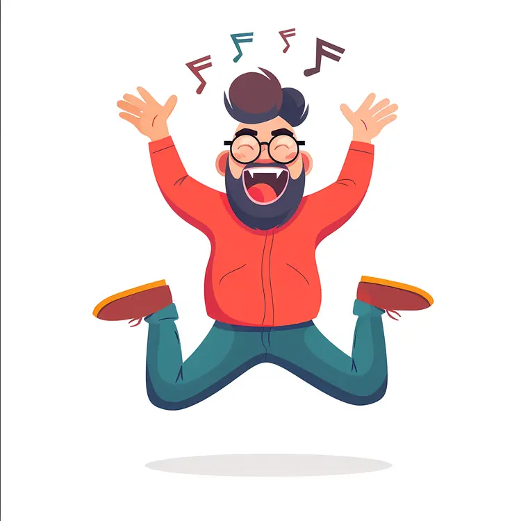 Joyful Jumping Man Cartoon