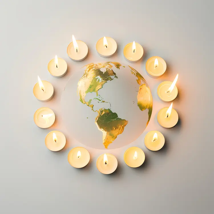 Earth Surrounded by Candles