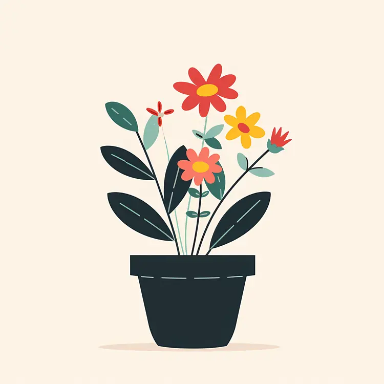 Cute Potted Plant with Flowers