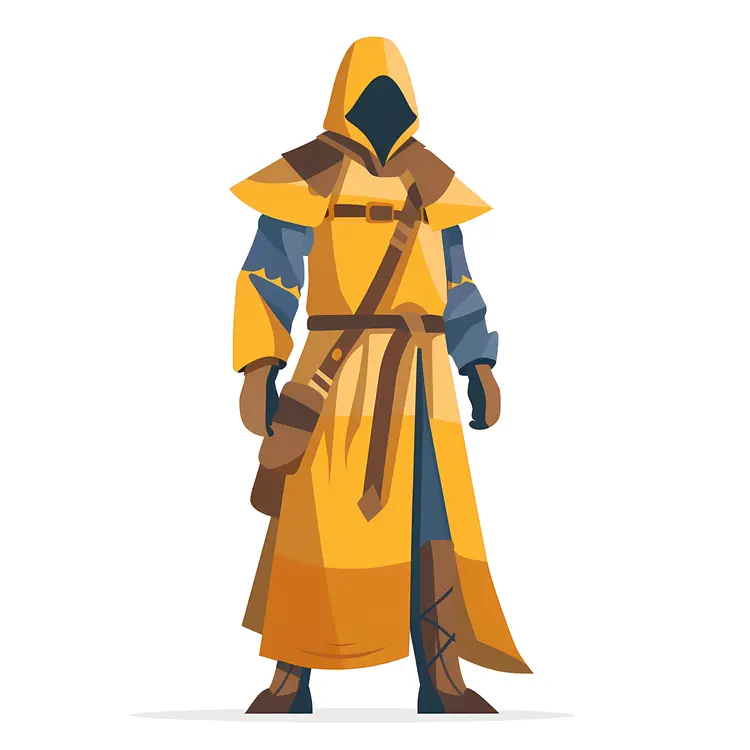 Hooded Figure in Yellow Robe
