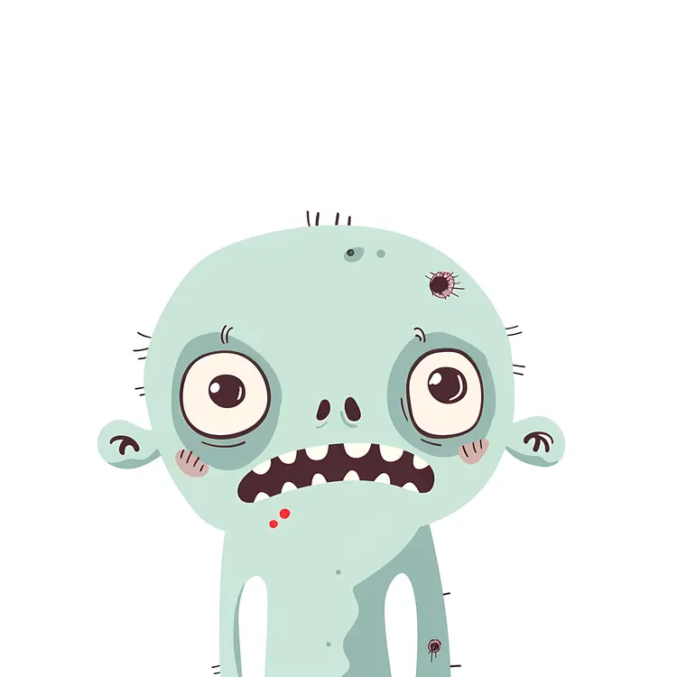 Pale Zombie Cartoon Character
