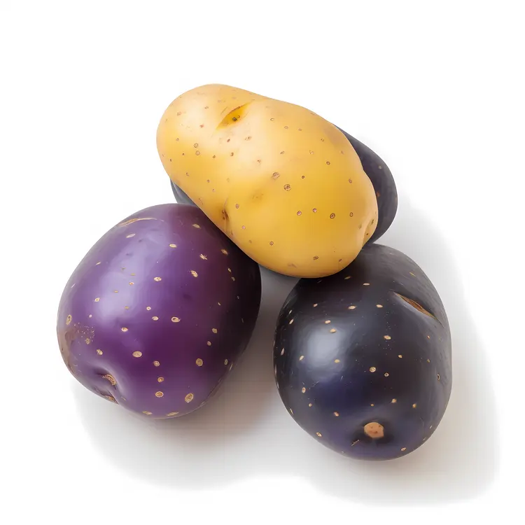 Yellow and Purple Potatoes Grouped Together