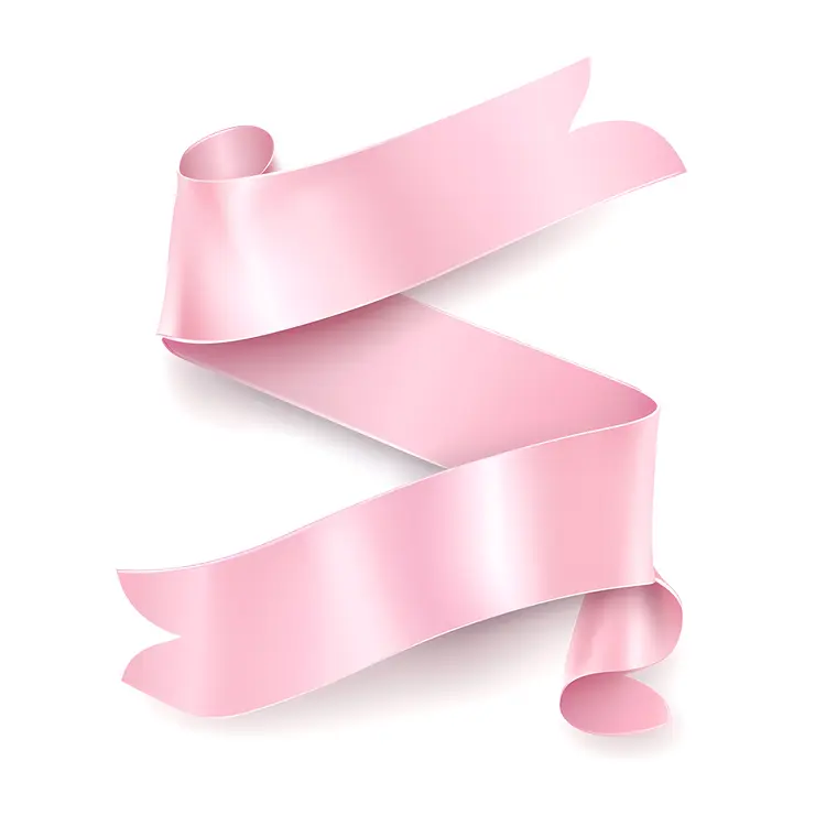 Elegant Curved Pink Ribbon