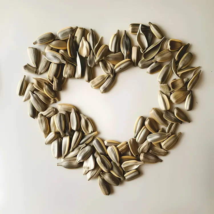 Sunflower Seeds Heart Shape Art