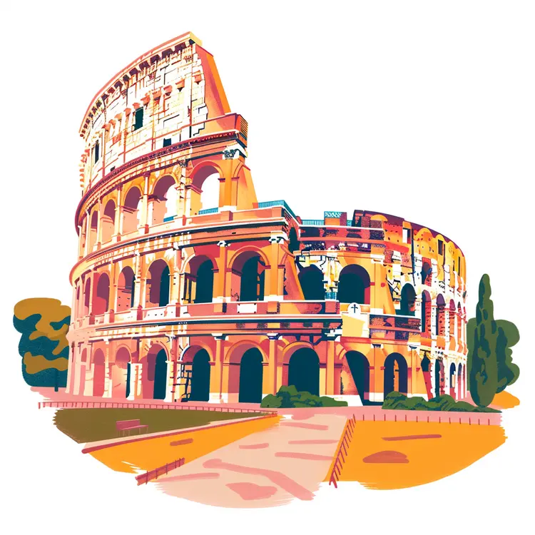 Vibrant Colosseum Artwork