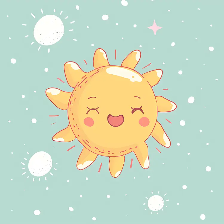 Happy Sun with Stars
